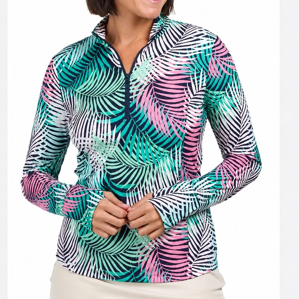 Tommy Bahama Golf & Tennis Palm Print Full Zip Jacket Size S UPF 50 NWT